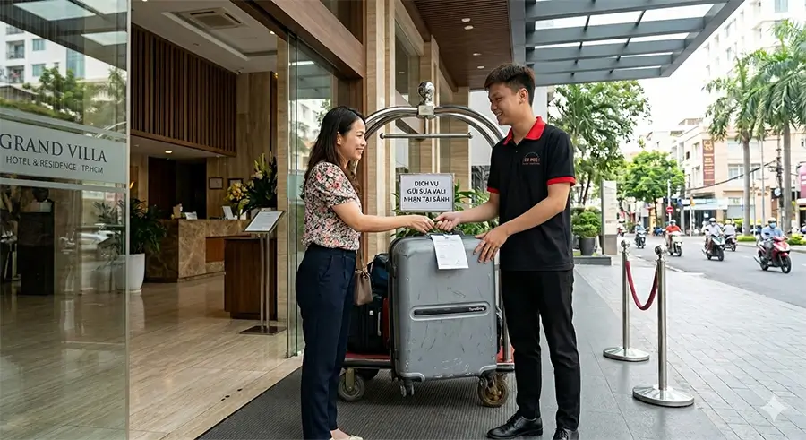 Sửa vali giao nhận tận nhà phù hợp vali lớn, khó di chuyển