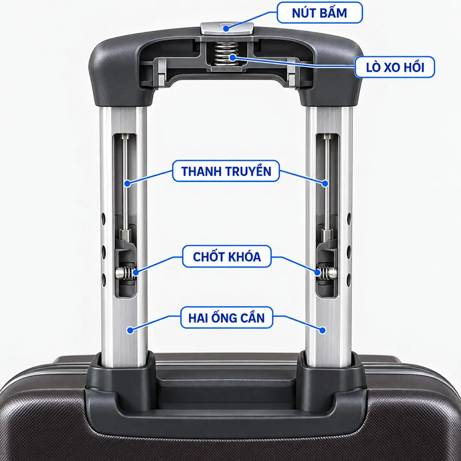 Các bộ phận truyền lực bên trong cụm cần kéo